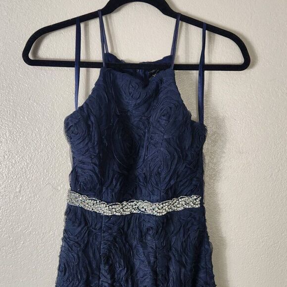 Trixxi Dress Navy Blue Size 1 NWT - Trixxi Prom Dress - Picture 2 of 15
